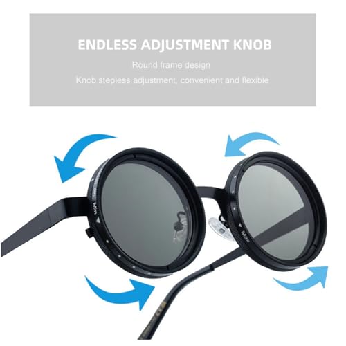 willochra 1-9 Adjustable Sunglasses Moonglass-Nd Filter Adjustable Tint Rounded Polarized Eyewear for Men4
