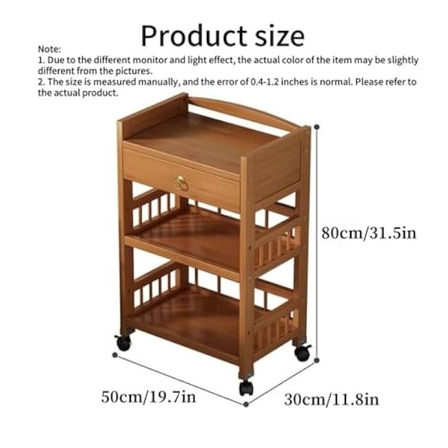 Multi-Layer Rolling Storage Cart, Funky Cart with Drawers, Bed Side Table with Wheels, Small Shelf for Living Room, Bedroom, Kitchen, Office-ov4SkQba