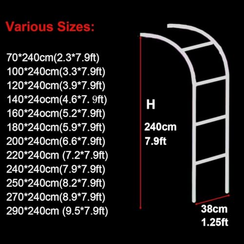 Arche de jardin métallique robuste 250 cm pour décoration extérieure - 7
