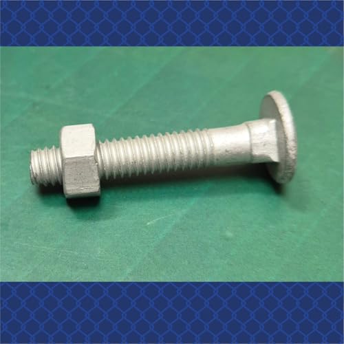 Image of Galvanized Carriage Bolts & Nuts Set for Chain Link Fence, 25 Pieces (5 /16 inch x1-1 /2)