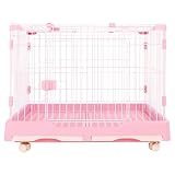 N&S ペットケージ 小動物用 犬用 猫用 ケージ キャスター付き 引き出しトレー 屋根付き 天窓付き トイレ付き 組立簡単 掃除簡単 うさぎ ネコ 小型犬 ハムスター 多頭飼い対応 C10080-1S ピンク