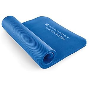 Beachbody Exercise Mat, Extra Thick Foam Workout Mat for Home and Gym, Yoga, Ab Workouts, Stretching, Weightlifting, High Density – Ultra Durable, 1/2 inch