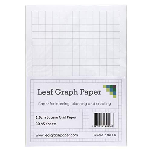 Leaf Graph Paper A5 1.0 cm Rasterpapier