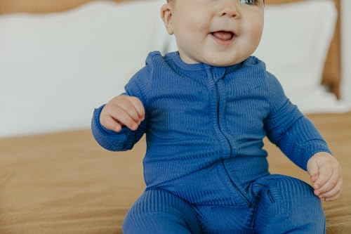 Image of Copper Pearl Baby Zip-Up Footie Pajamas - Soft Stretchy Sleep and Play Footies for Boys and Girls