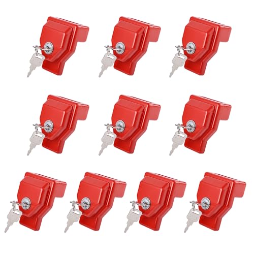 NAKANEKO Glad Hand Lock Keyed Alike 10 Pack Heavy Duty Aluminum Air Brake Glad Hand Lock for Tractor Trailer