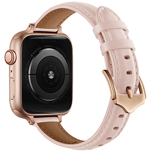 Bracelet Apple Watch cuir véritable fin femme pour iWatch Ultra 45mm 44mm 40mm
