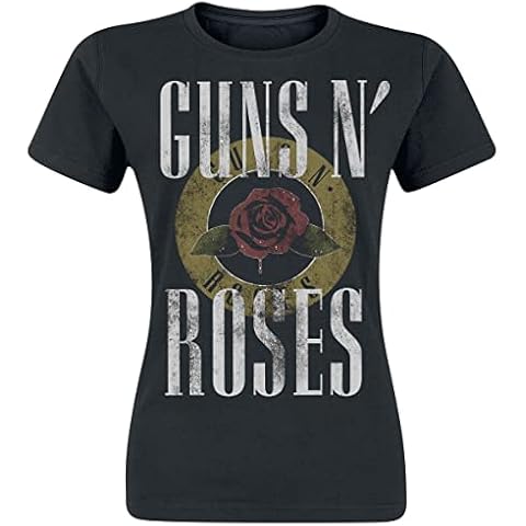 Guns N' Roses Rose Logo Mujer Camiseta Negro S Cover