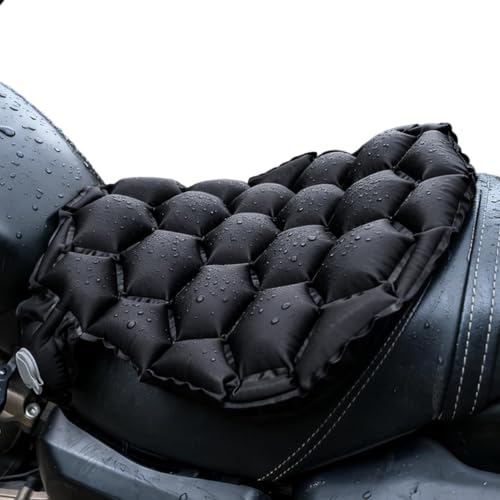 Cojín de asiento para pasajero de moto inflable que alivia el dolor lumbar