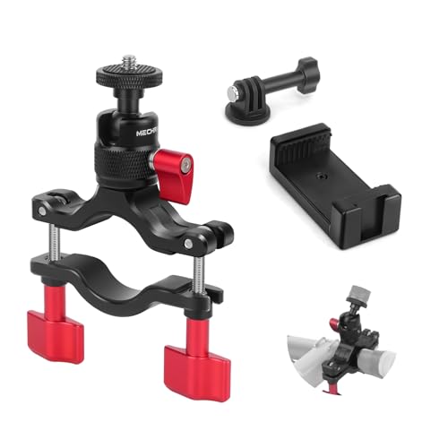 Heavy Duty Aluminum Handlebar Mount for Action Cameras - Bike & Motorcycle Clamp Bracket for GoPro, Insta360 X4/X3, DJI  - Detailed View