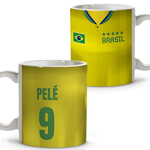 LolaPix Tazas personalizadas. Tazas fútbol. Tazas personalizadas con nombre. Taza desayuno fútbol. Regalos personalizados. Varios diseños. BRASIL. Taza cerámica 330ml