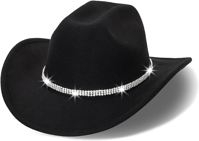 El Mejor Listado de Sombreros de cowboy para Mujer los 5 mejores. 48 Sombrero de vaquero espacial plateado – Sombrero de vaquero holográfico con purpurina brillante para fiesta de bachlorette Halloween (M)