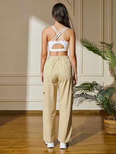 Cargo Pants for Women Straight Slay Y2k Baggy Slim Casual Work Trendy Streetwear Combat Military Fall Trouser with 6 Pockets3