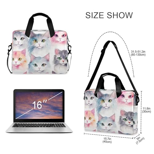 Maletín para portátil ALAZA con diseño de gato, 13-15.6 pulg miniatura 4