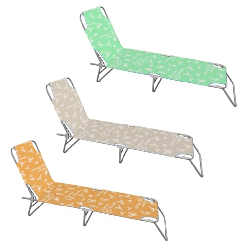 Ma Maison Lettino Prendisole Pieghevole Colorato con Scritte 187x55x24 cm - Per Mare, Spiaggia, Giardino, Relax, Leggero, Portatile, Struttura in Alluminio, Richiudibile - Portata max 100 Kg Assortito