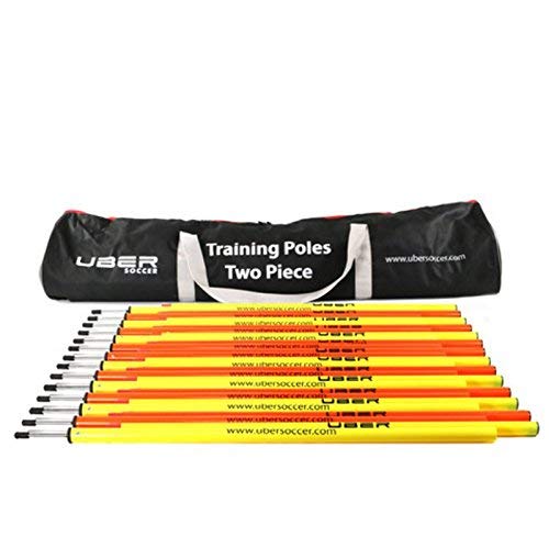 Rugged Soccer Professional Quality Speed and Agility Training Poles - Set of 12 Poles with Carrying Bag