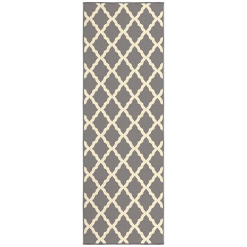 Tapete corredor Ottomanson 20 x 59 pulgadas gris miniatura 6