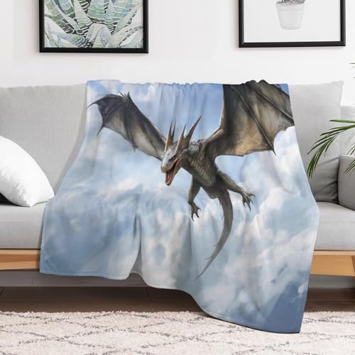 Couverture ptérosaure impression 3D douce en polaire grand format - 3