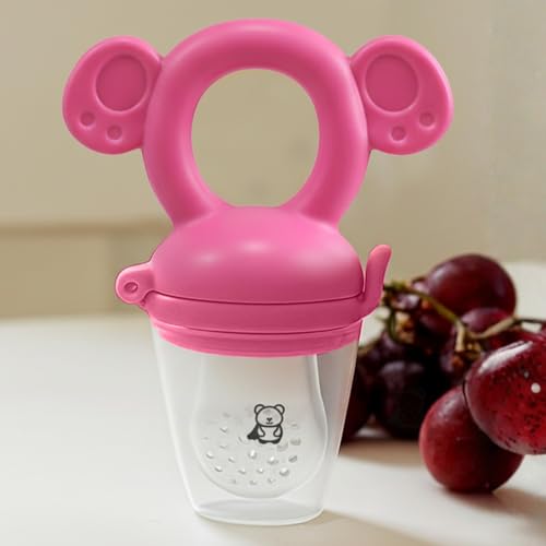 Image of BabyPro Silicone Fruit & Food Nibbler with Extra Mesh & Tiny Holes, Pack of 1 | Pacifier Feeder Teething Relief BPA Free Leak-Proof Safety Lock