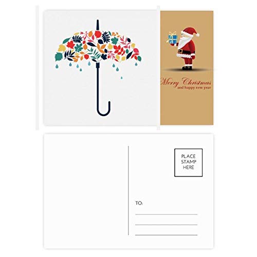 Cartes postales motif Père Noël parapluie lot de 20 - Cartes de vœux originales hiver