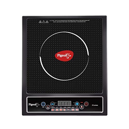 Pigeon by Stovekraft Cruise 1800 watt Induction Cooktop (Black) & Aluminium Nonstick Duo Pack Flat Tawa 250 and Fry Pan 200 Gift Set (Red) view 2