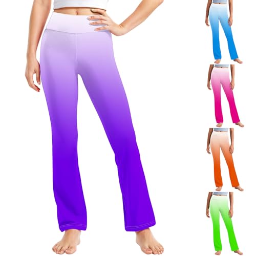 Toddler Girls Straight Leg Comfort Yoga Pants Teens Gradient High Waisted Activewear Lounge Pants for Kids 2-13 Years2