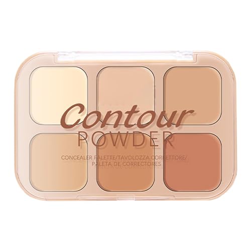 Paleta de corrector de maquillaje, paleta de corrector en polvo, paleta de polvos de maquillaje facial | Accesorios cosméticos profundos para la noche, compras, uso diario, citas, par