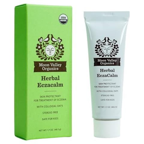 Moon Valley Organics Eczacalm, Eczema and Psoriasis Cream, Herbal Skincare Ointment for Dry and Itchy Skin, Lotion with Colloidal Oats, Beeswax, and Aloe Vera, 1.7 oz Cover