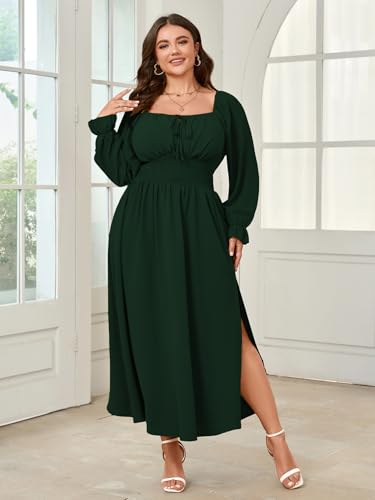 Image of SHESTARR Women's Plus Size Dress Long Sleeve Milkmaid Dress