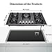 30-inch 5-Burner Built-in Gas Cooktop with Tempered Glass & Cast Iron Grates - LW5G01 (LPG/NG Convertible, Black)