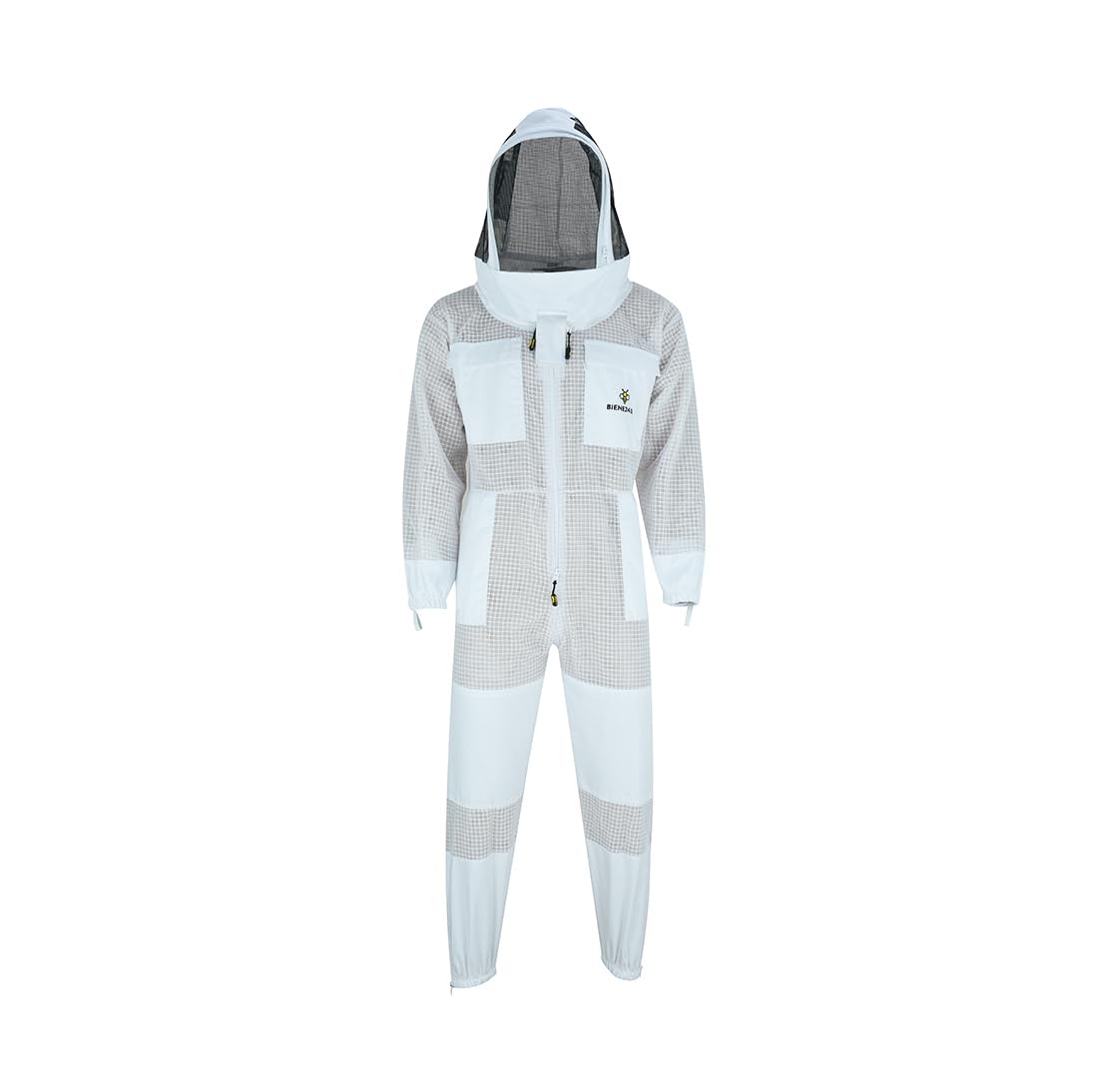 Imkeranzug Premium mit Atmungsnetz und Fechtschleier, S · weiß