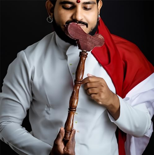 BITONA® Wooden Danda, teki T Shaped Yoga Danda, Mala jaap Hand Stand, Meditation Stick, Wooden Staff, Traditional, Indian Stick Used by Rishi Yogi(1 Stick only)