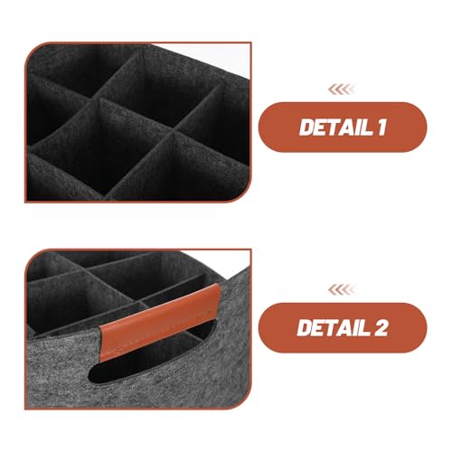 Bolsa de fieltro para vino portátil PRETYZOOM con compartimentos individuales para picnic y hogar 3