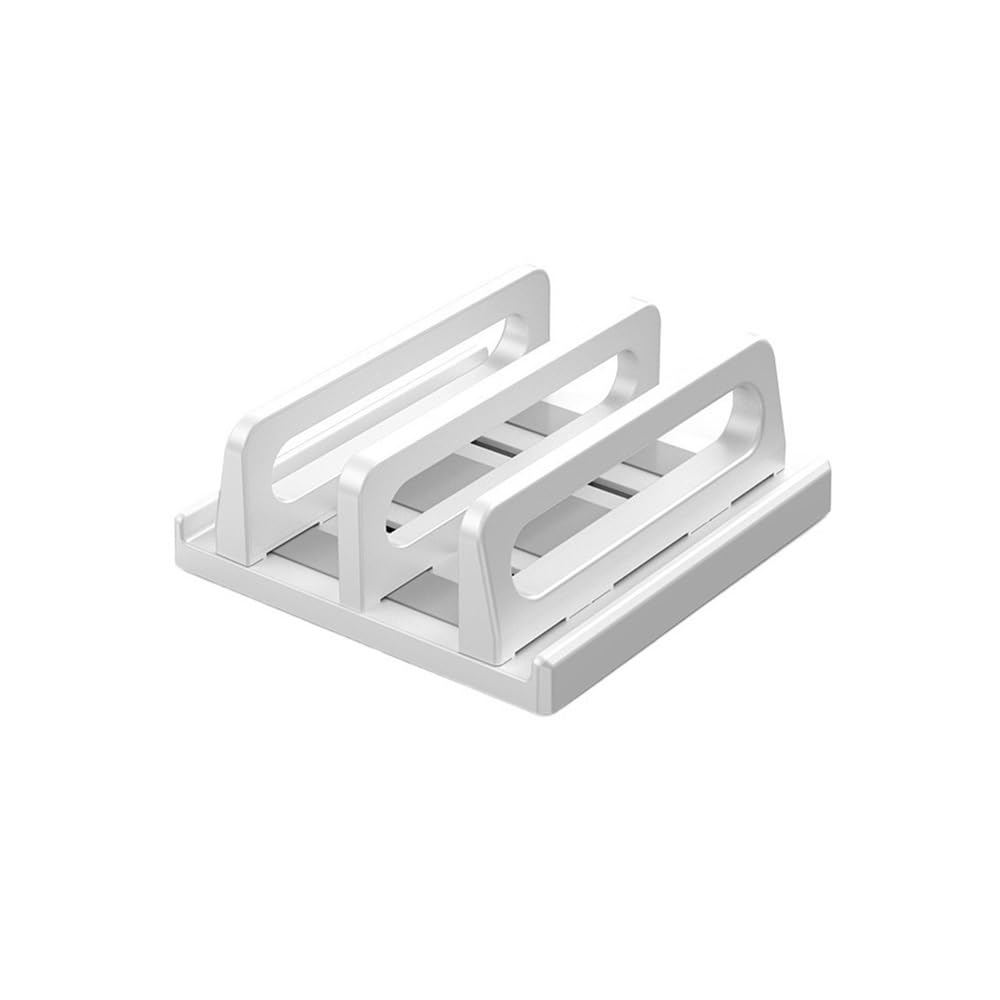 Support pour ordinateur portable 4 en 1 vertical rangement stable blanc bureau - 8