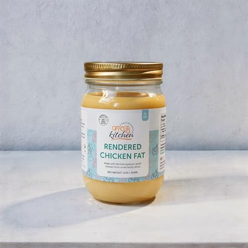 Offcuts Kitchen Pasture-Raised Chicken Fat 11 oz | Rendered Cooking Fat for Soups, Sautés & Baking