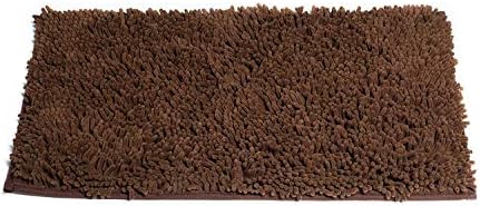 Klickpick Designs Thick Plush Bath Mats Soft Bath Mat Chenille Washable Bath Rugs Microfiber Shaggy Non Slip Bathroom Rug Anti Slip Absorbent Bath Rug Carpet with Non Skid Backing (18" x 28", Brown)