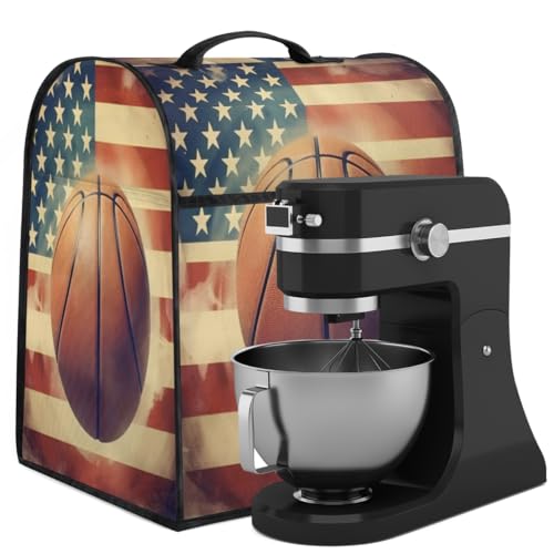 Coffee Maker Cover Basketball American Flag Kitchen Appliance Covers Small Appliance Covers Blender Cover Juicer Cover Dust Covers for Kitchen Appliances with Top Handle and Pockets,Washable,C699