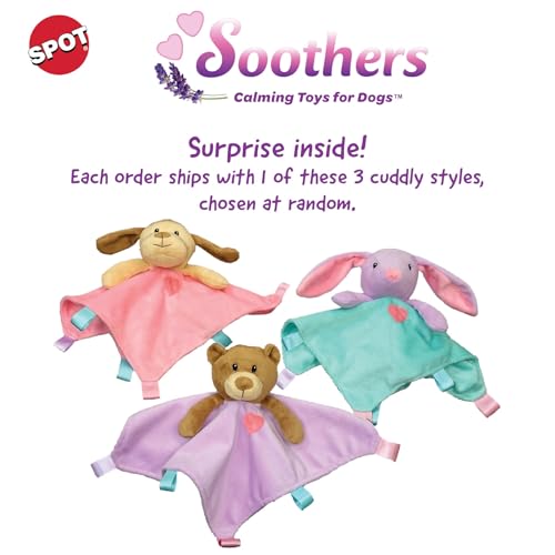 Image of SPOT Soothers Heartbeat Bunny - 12in Calming Plush Dog Toy with Realistic Heartbeat, Lavender Scent & Squeaker, Crate Training Sleep Aid - 1 of 3 Assorted Colors, Sent at Random
