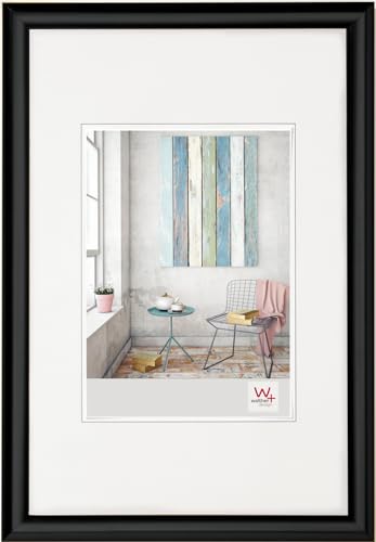 walther design Bilderrahmen schwarz 40 x 50 cm 3er Pack, Trendstyle Kunststoffrahmen KP050B3 – Ansicht 3