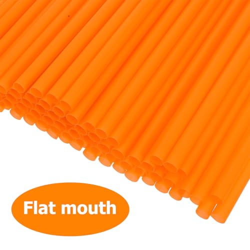 ULTECHNOVO 100 pitillos naranjas 26 cm plástico grueso miniatura 3