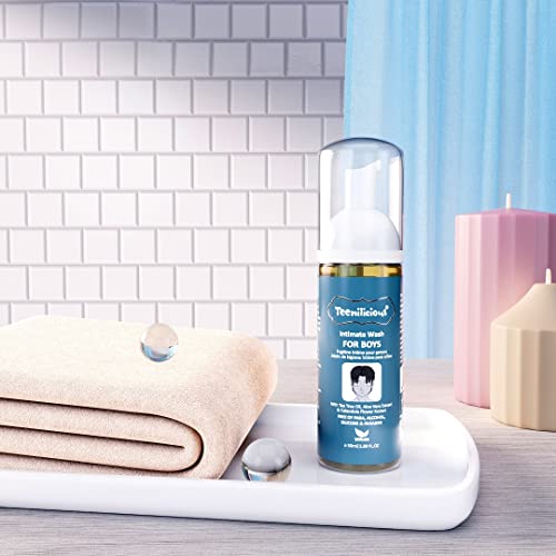 Teenilicious Intimate Wash for Men | Hygiene Wash with Aloe Vera, Tea Tree Oil | Anti Itch & Anti Odour | Free From Alcohol, Silicones, Paraben & Sulphates - 50ml