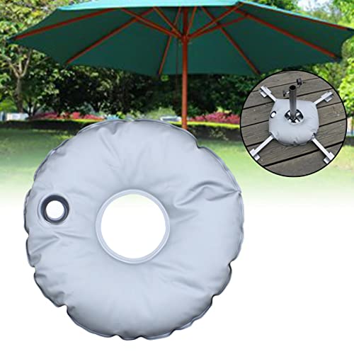 Portable Foldable Round Water Weight Bag for Patio Beach Umbrella Base Stand, Filled with Water for Outdoor Umbrella Holder Flag Base Market Umbrella Base Accessories(Grey) by Faddare - Used condition - US$4.90