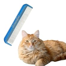 Cat Comb - 5" with ultra fine silky smooth rotating teeth for gentle mat clearing; 7" with dual-spaced teeth, SkyBlue
