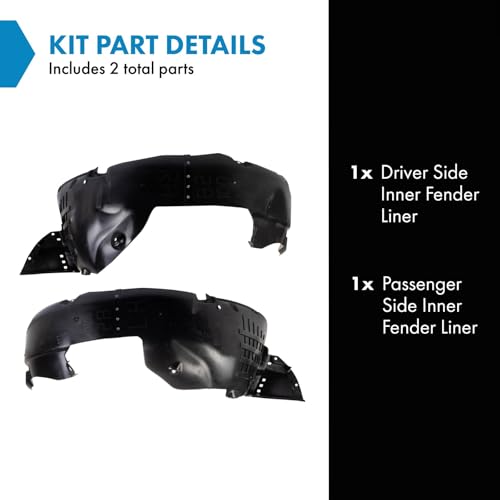Image of TRQ Inner Fender Liner Set Compatible with 2017-2019 Kia Soul KI1248150 KI1249150