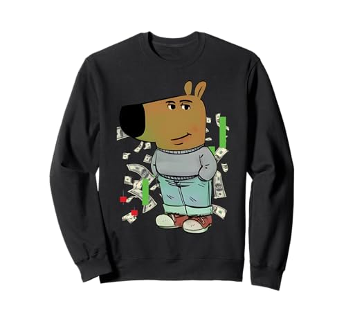 Funny gen alpha chill guy meme dog cool declaración de internet sudadera