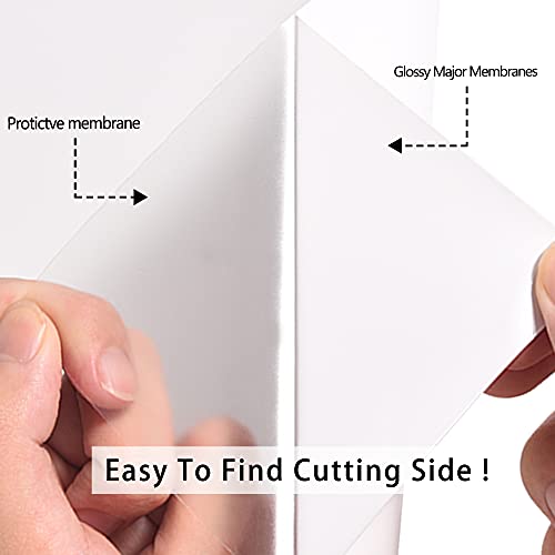 Image of RENLITONG White Iron on Vinyl - 12Inch by 5ft Roll HTV Heat Transfer Vinyl for T-Shirt HTV Rolls for All Cutter Machine - Easy to Cut & Weed for Heat Transfer Design