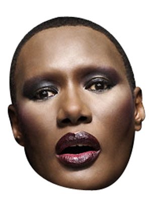 FoxyPrinting Grace Jones Celebrity Cardboard Party Face Mask Fancy Dress