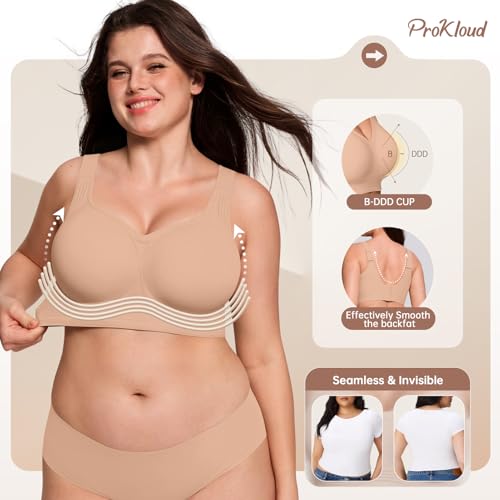Image of ProKloud Jelly Bras for Women No Underwire Wireless Bra with Support and Lift Full Coverage Plus Size Comfy Seamless Bra