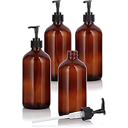 Dispensador Gel Sobremesa PIQIUQIU 4 dispensadores de jabón de 500 ml de plástico, dispensador de loción, botella vacía con bomba de loción negra, dispensador para loción, gel de ducha, jabón de manos