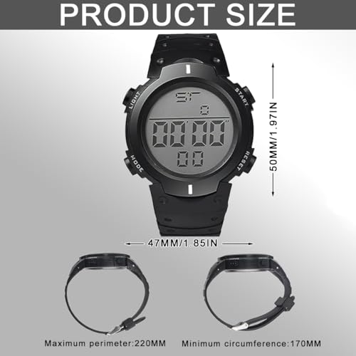 SHUNYABEI Referee Multifunctional Waterproof Chronograph Watch Stopwatch Wristband, Watch for Men, Women, Students for Running Outdoor Swimming, Alarm Clock/Timer LED Backlight - Image 3