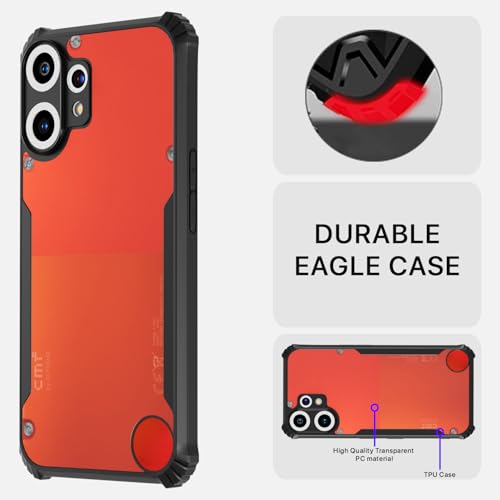 Image of Pikkme Back Cover for CMF by Nothing Phone 2 Pro 5G | Ultra Hyrbid | Full Camera Protection | Raised Edge | Crystal Clear Transparent Bumper Case (Black)